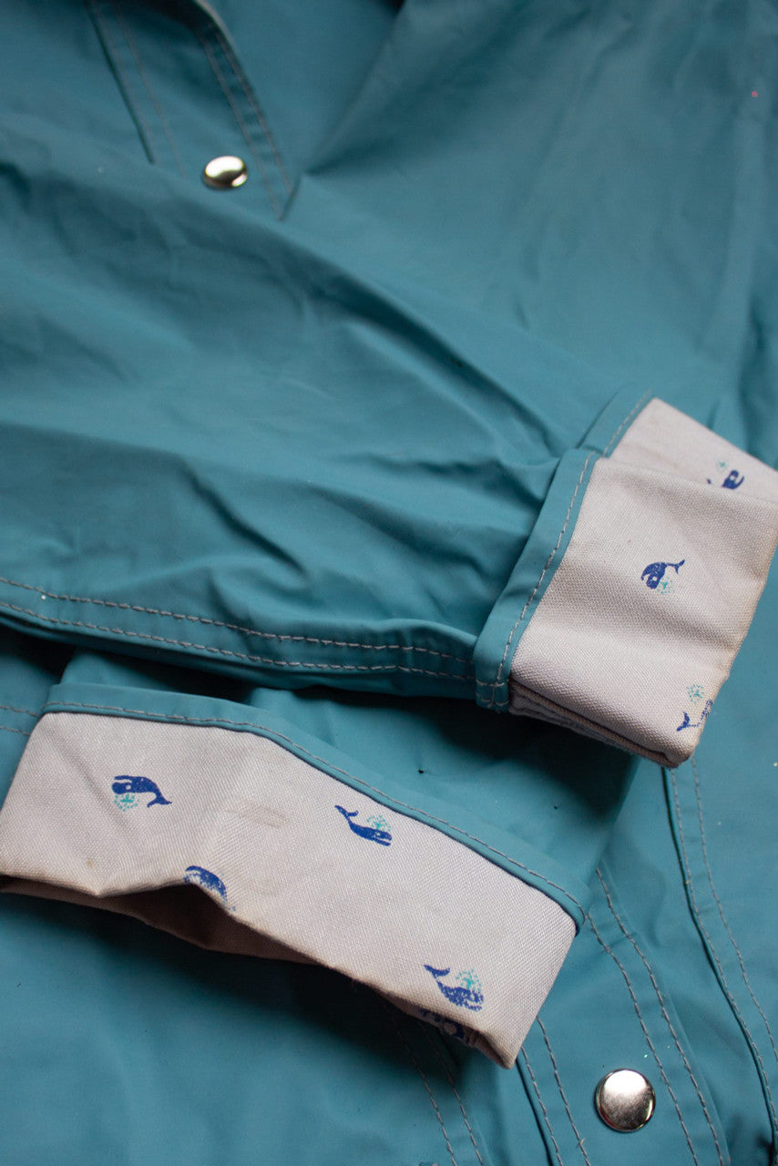 Vintage Blue Whales Rain Jacket