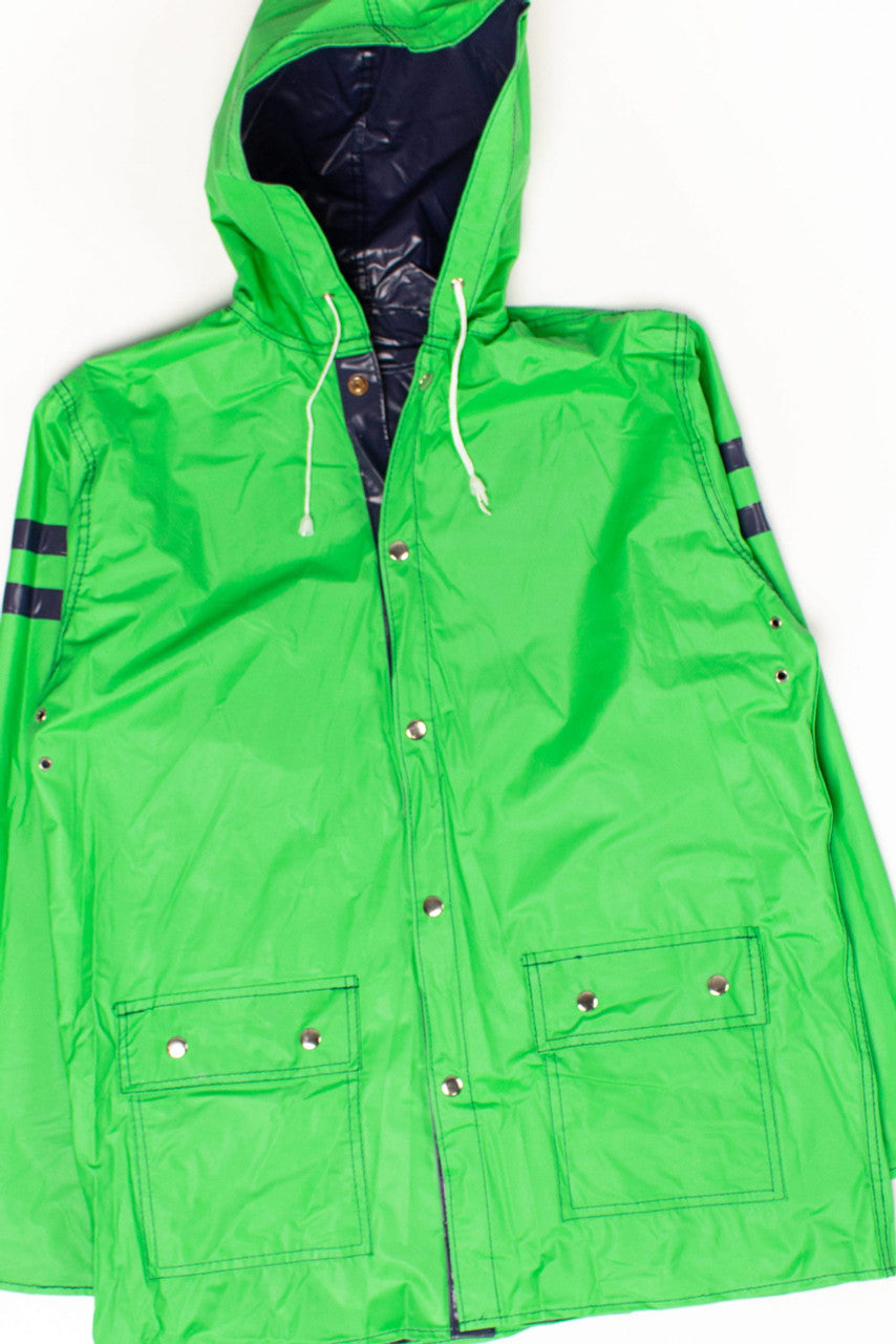 Vintage Green & Navy Reversible Rain Jacket