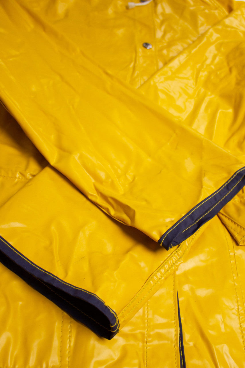 Vintage Yellow & Navy Reversible Rain Jacket