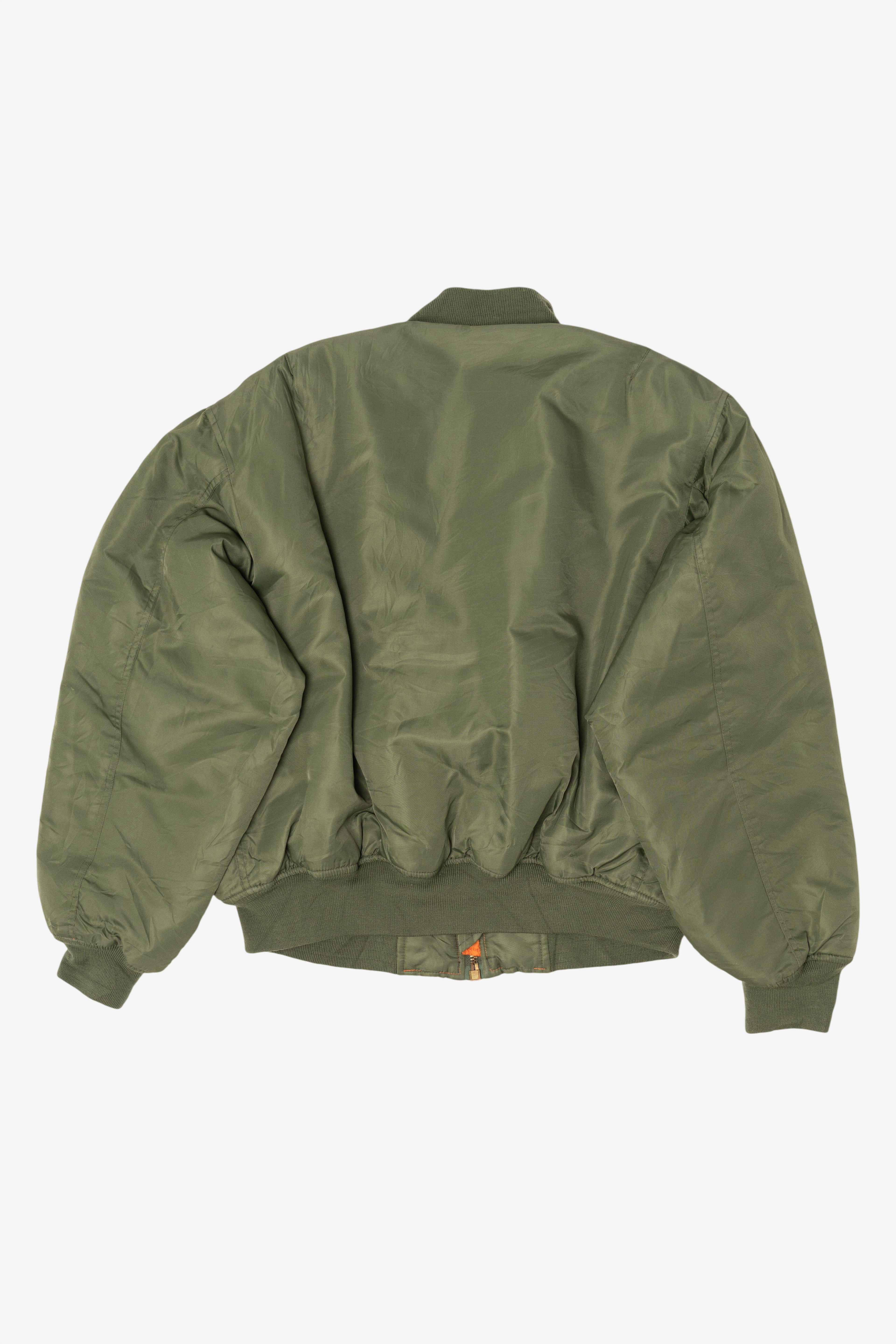 Vintage Olive Ultra Force MA-1 Flight Bomber Jacket (1980s)
