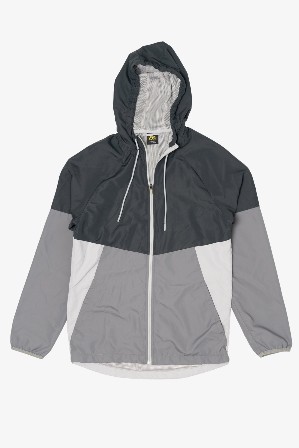 Gray Athletic Works Hooded Windbreaker Jacket