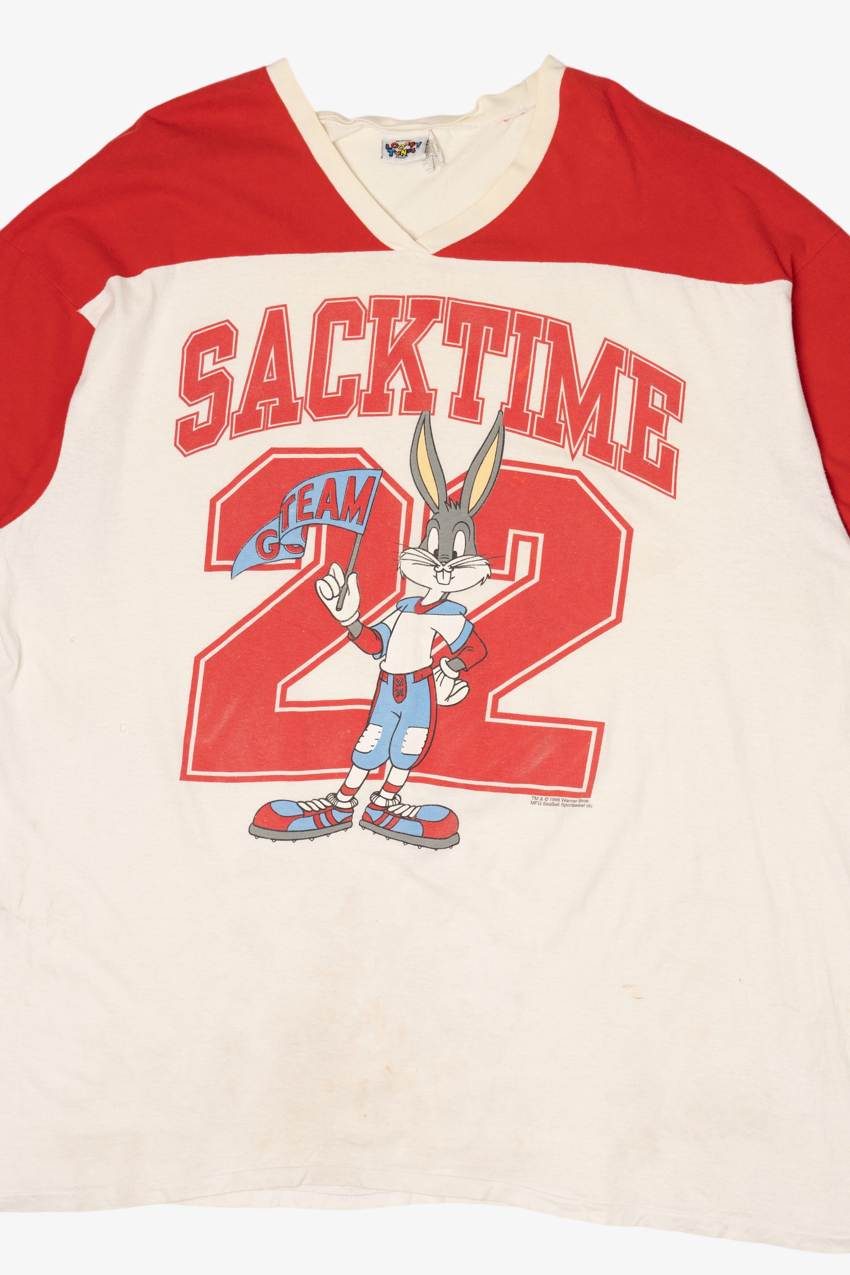Vintage Distressed Bugs Bunny "Sacktime 22" Looney Tunes T-Shirt (1990s)