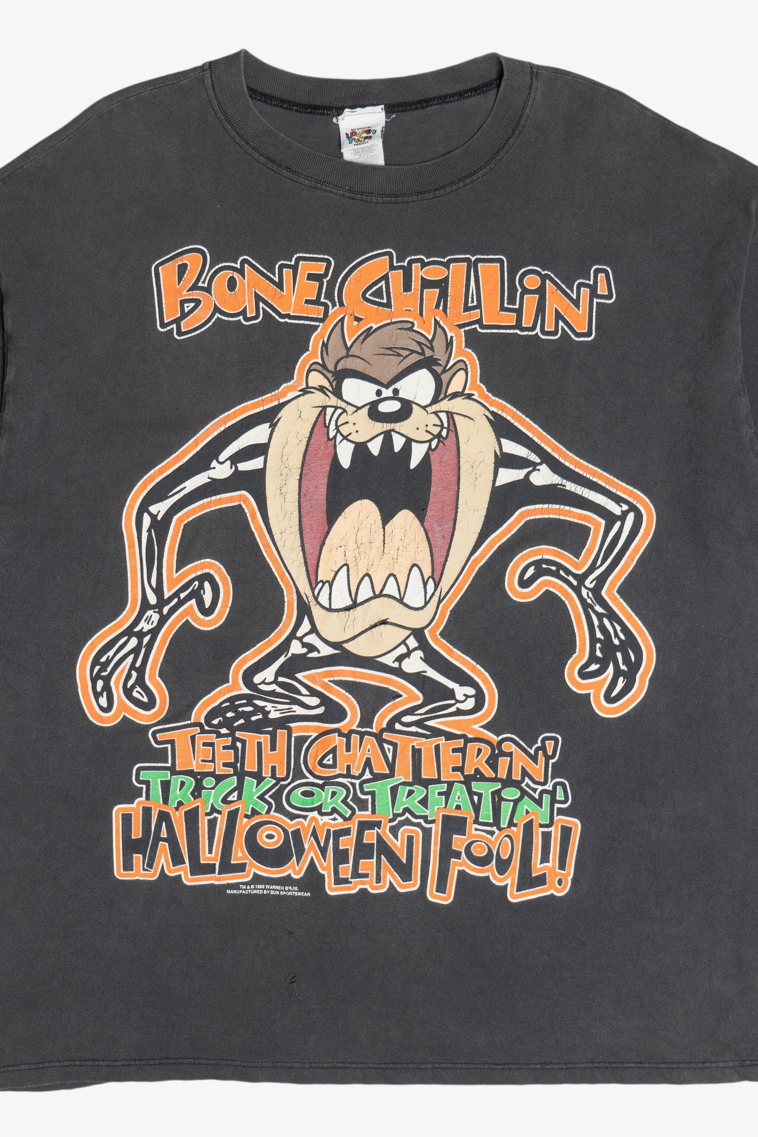 Vintage Looney Tunes Taz "Trick Or Treatin' Halloween Fool!" T-Shirt (1990s)
