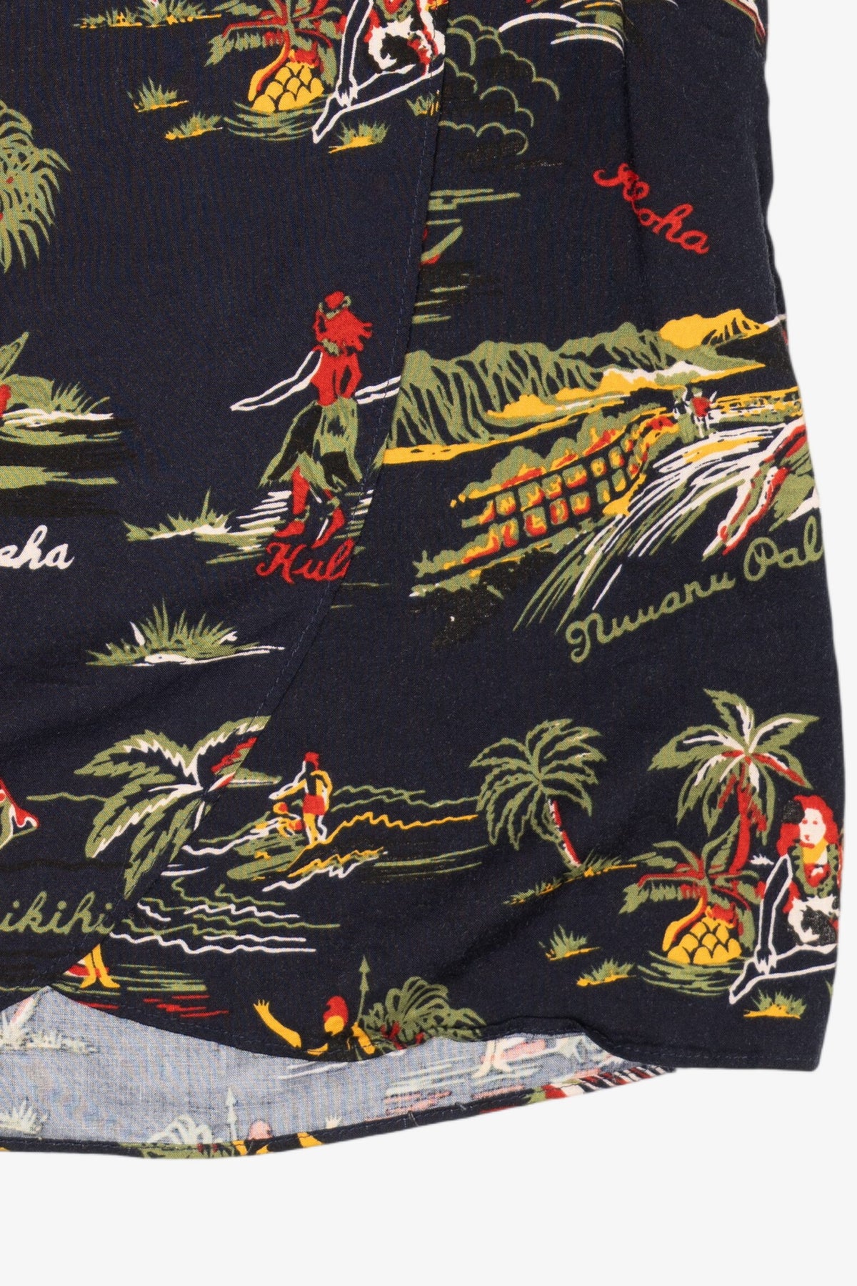 Vintage Navy Blue Hilo Hattie Hawaiian Wrap Skirt (1980s)