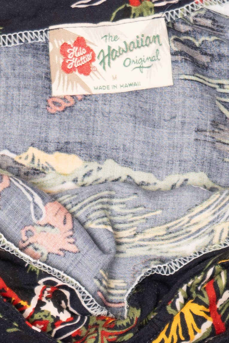 Vintage Navy Blue Hilo Hattie Hawaiian Wrap Skirt (1980s)