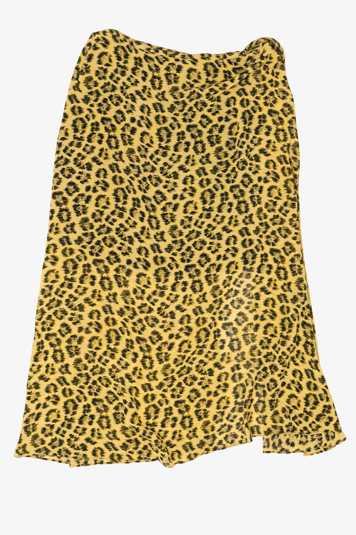 Vintage Yellow Leopard Print Simon Chang Wrap Skirt (1990s)