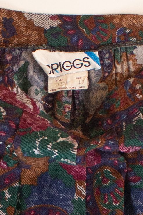 Vintage Paisley Pleated Maxi Skirt (1990s)