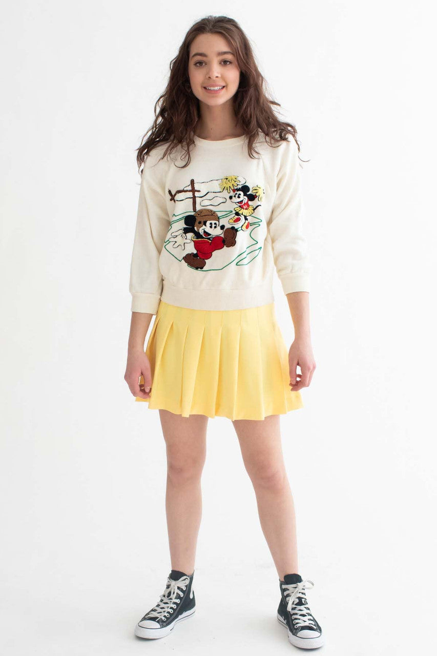 Vintage Mickey Football Embroidered Applique Sweatshirt
