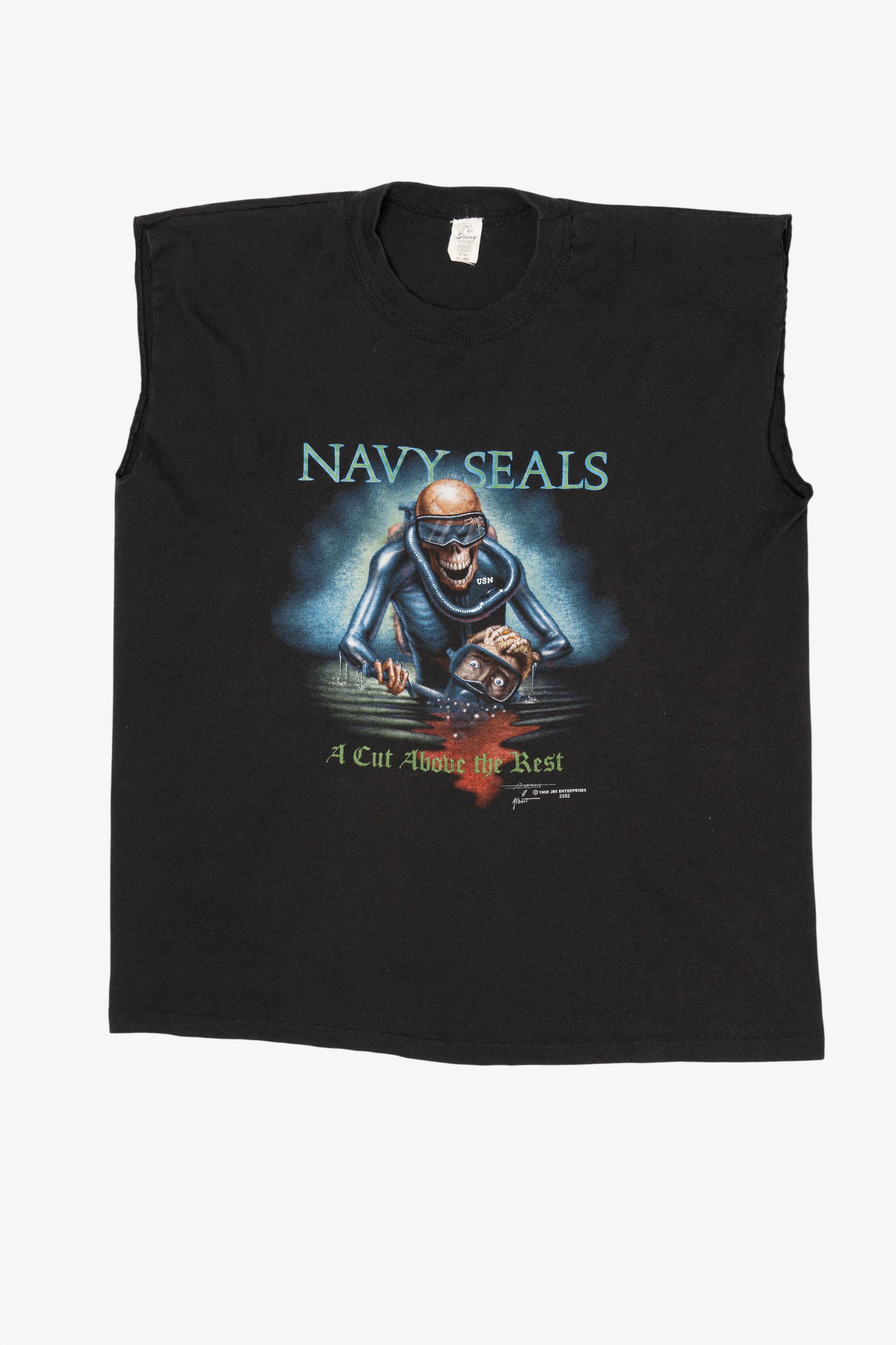 Vintage Navy Seals "A Cut Above The Rest" Skeleton T-Shirt (1980s)