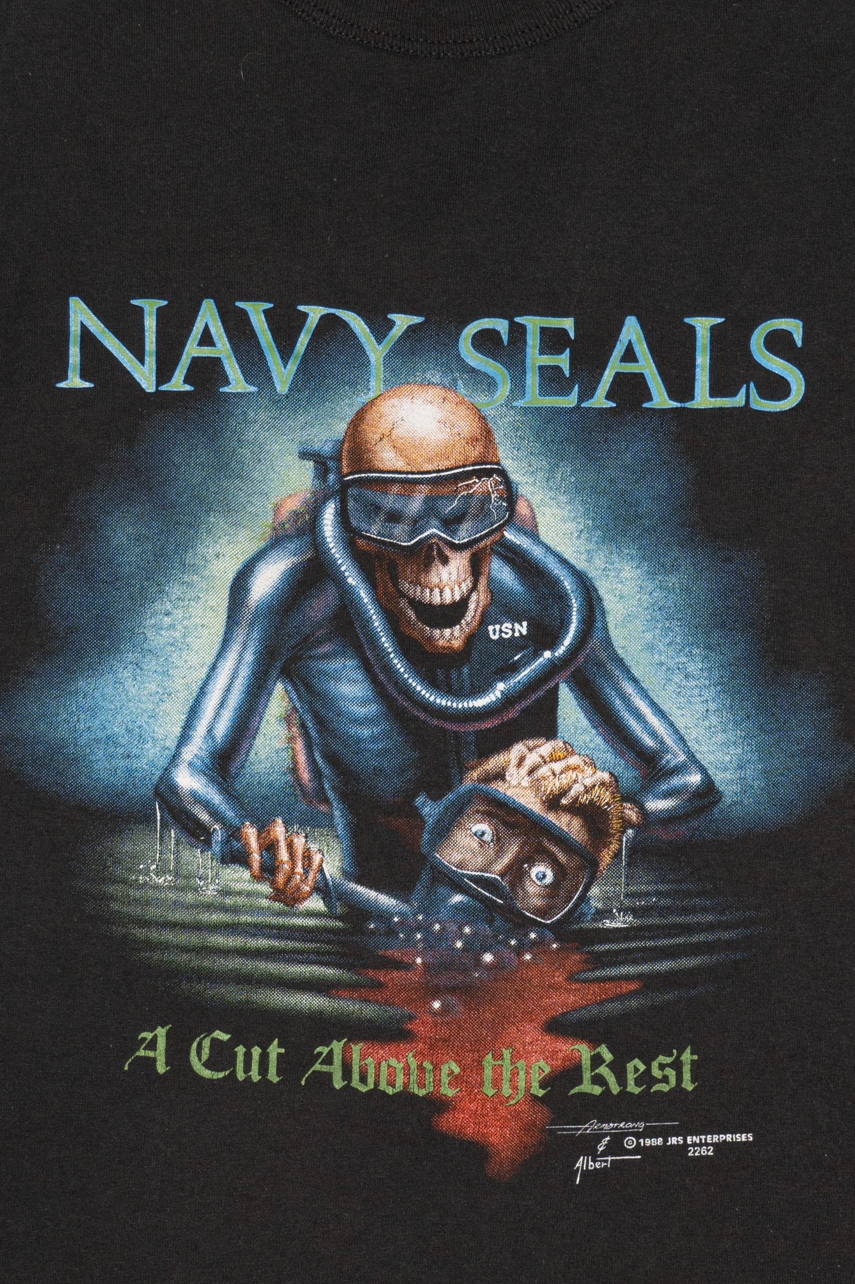 Vintage Navy Seals "A Cut Above The Rest" Skeleton T-Shirt (1980s)