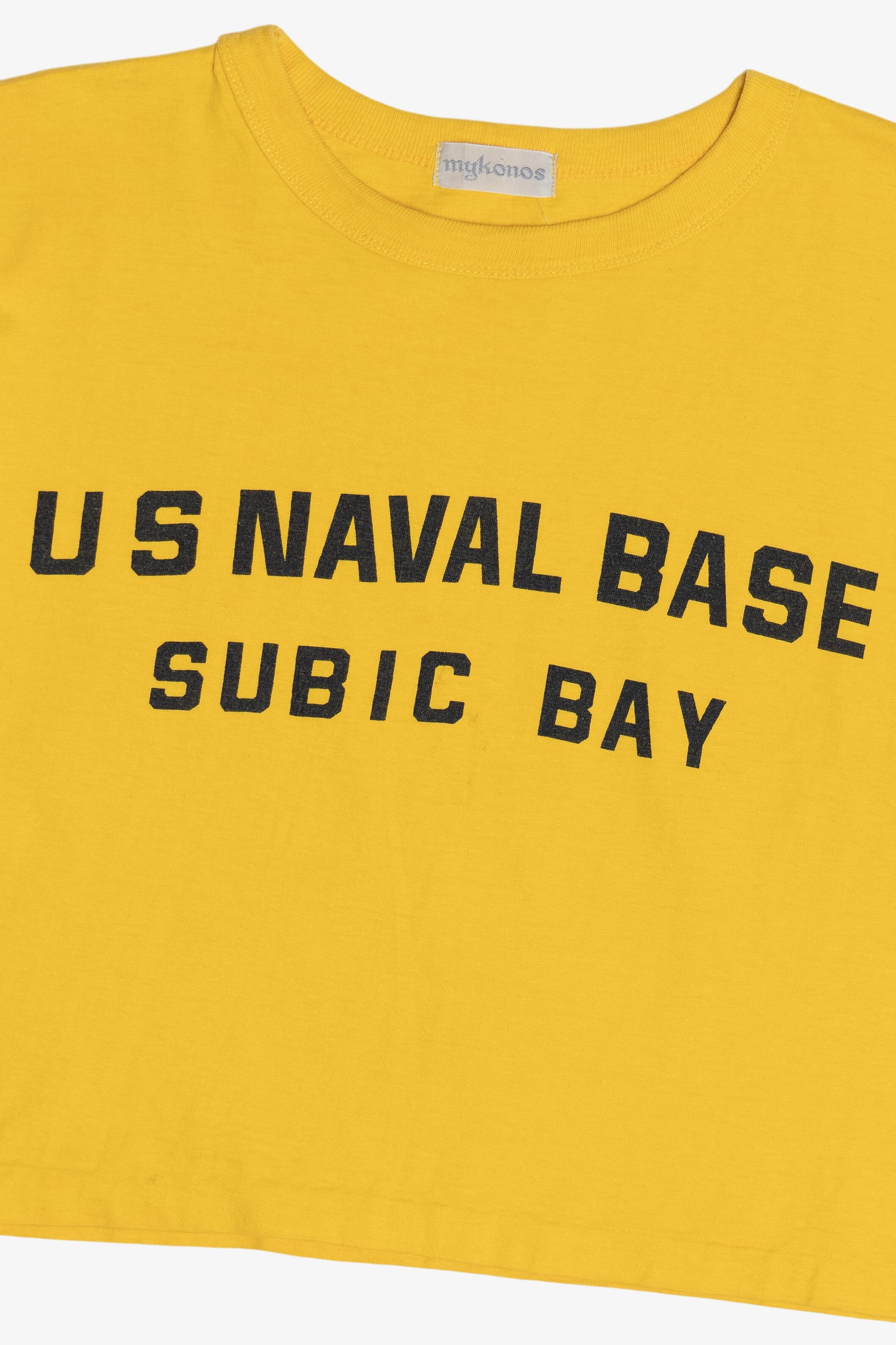Vintage "US Naval Base Subic Bay" Crop Top T-Shirt (1990s)