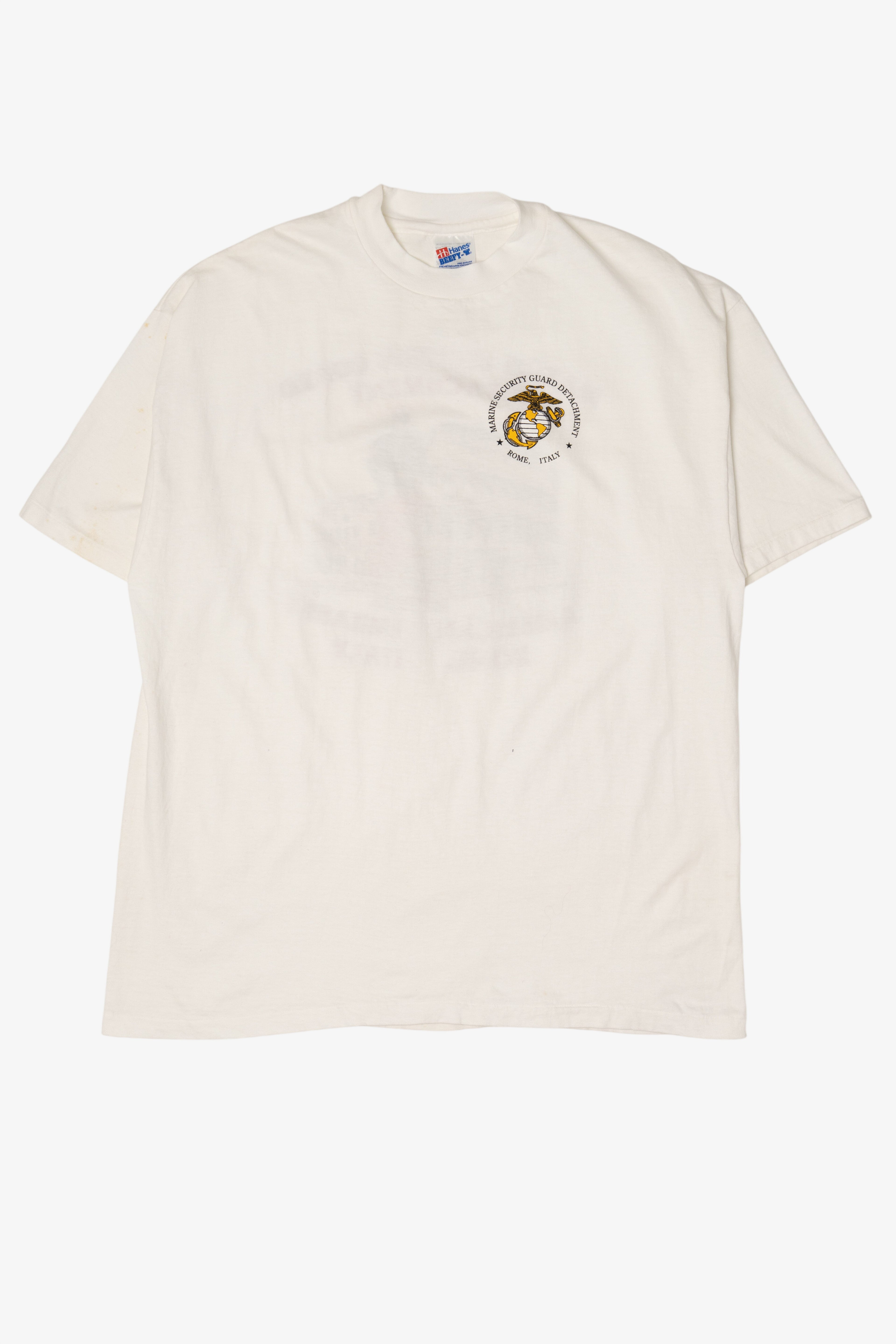 Vintage Marine Security Guard Detachment American Embassy Rome Italy T-Shirt (1990s)