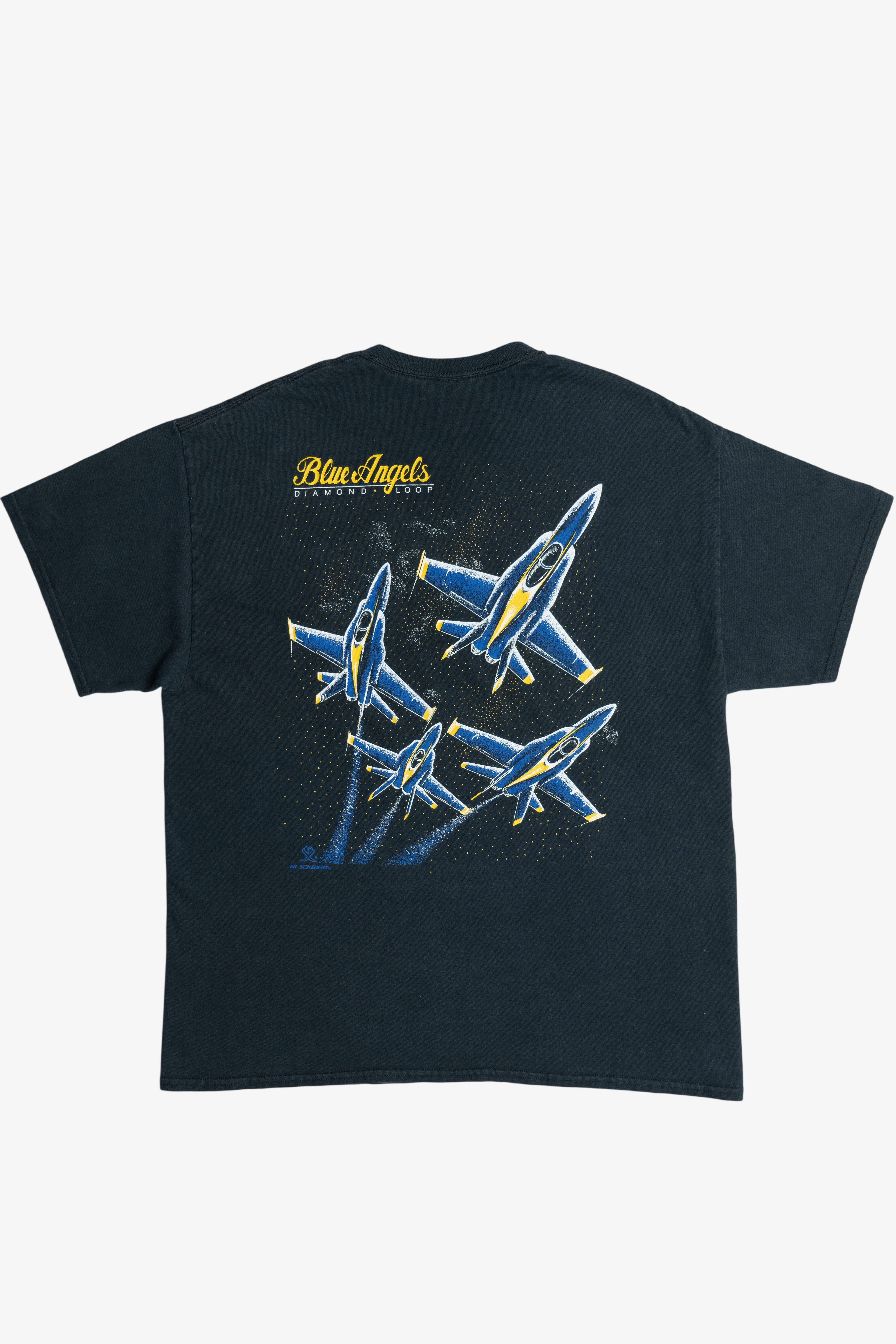 Vintage "Blue Angels" "Diamond Loop" Blackbird Front/Back Print US Air Force T-Shirt (1990s)