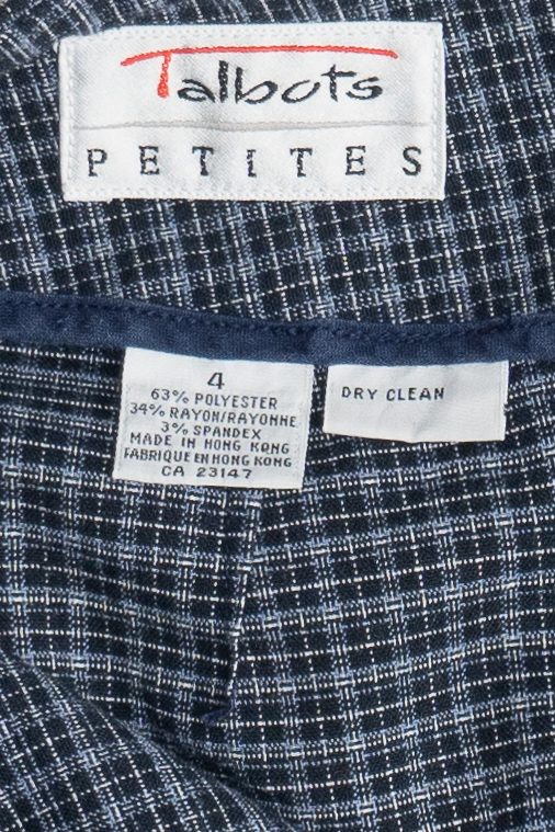 Navy Blue Talbots Double Pocket Plaid Mini Skirt (1990s)