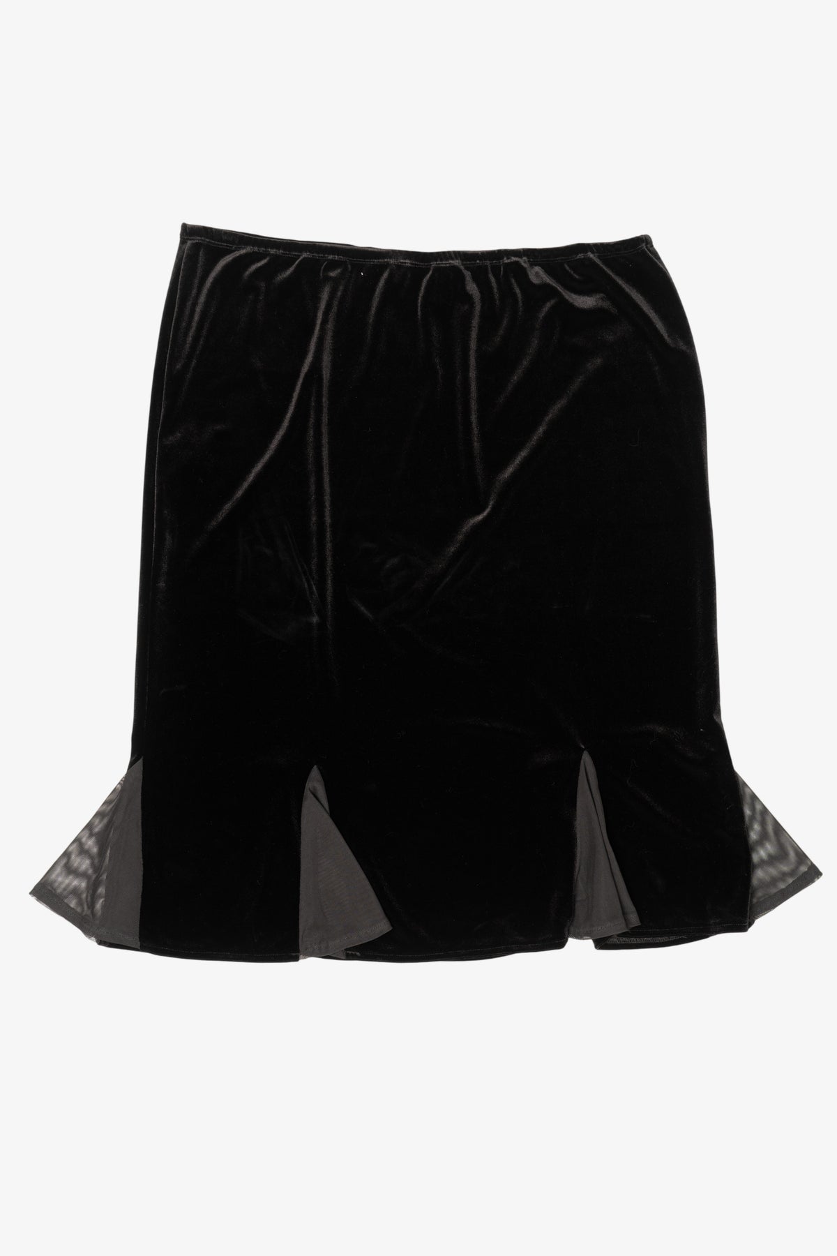 Vintage Black Velvet J.R. Nites Mini Skirt (1990s)