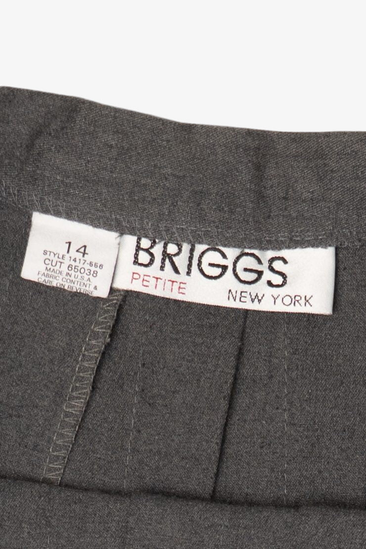 Vintage Dark Gray Briggs Pleated Mini Skirt (1990s)