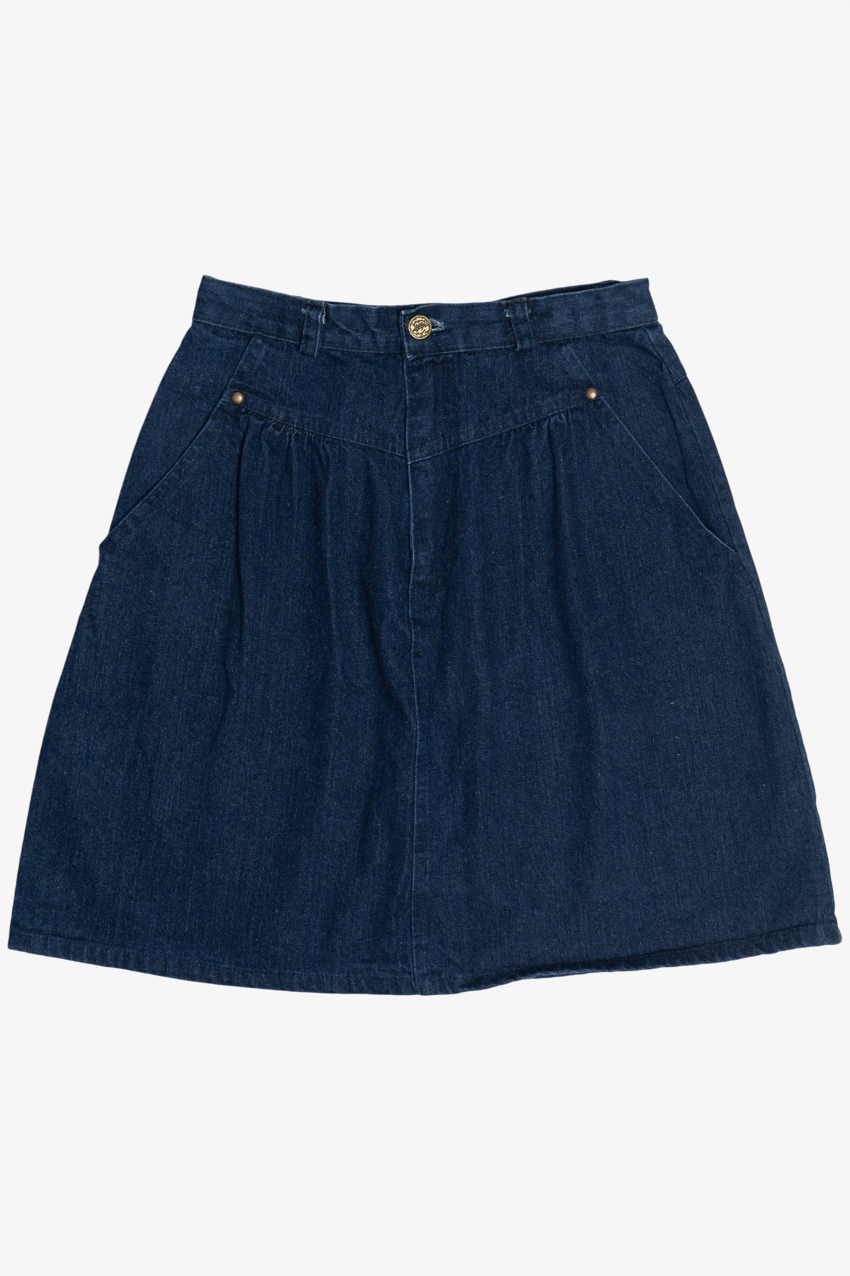 Vintage Kayo Of California High Waisted Denim Mini Skirt (1980s)