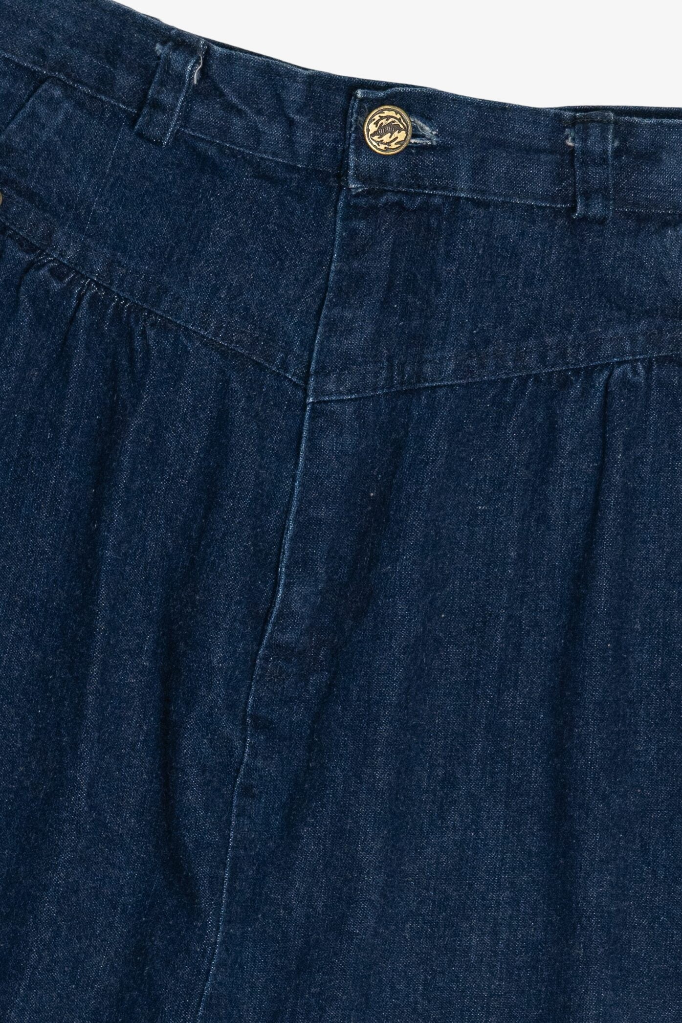 Vintage Kayo Of California High Waisted Denim Mini Skirt (1980s)