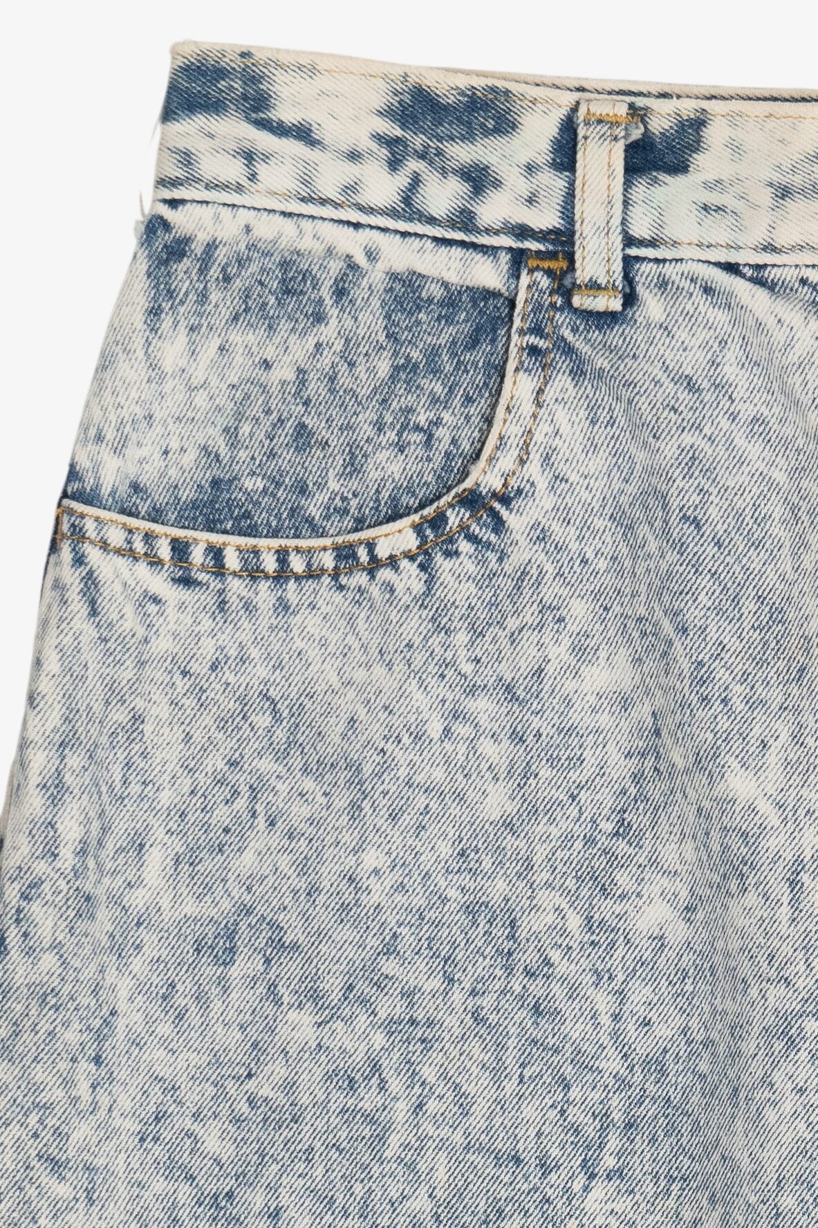 Vintage Acid Wash Denim High Waisted Mini Skirt (1980s)