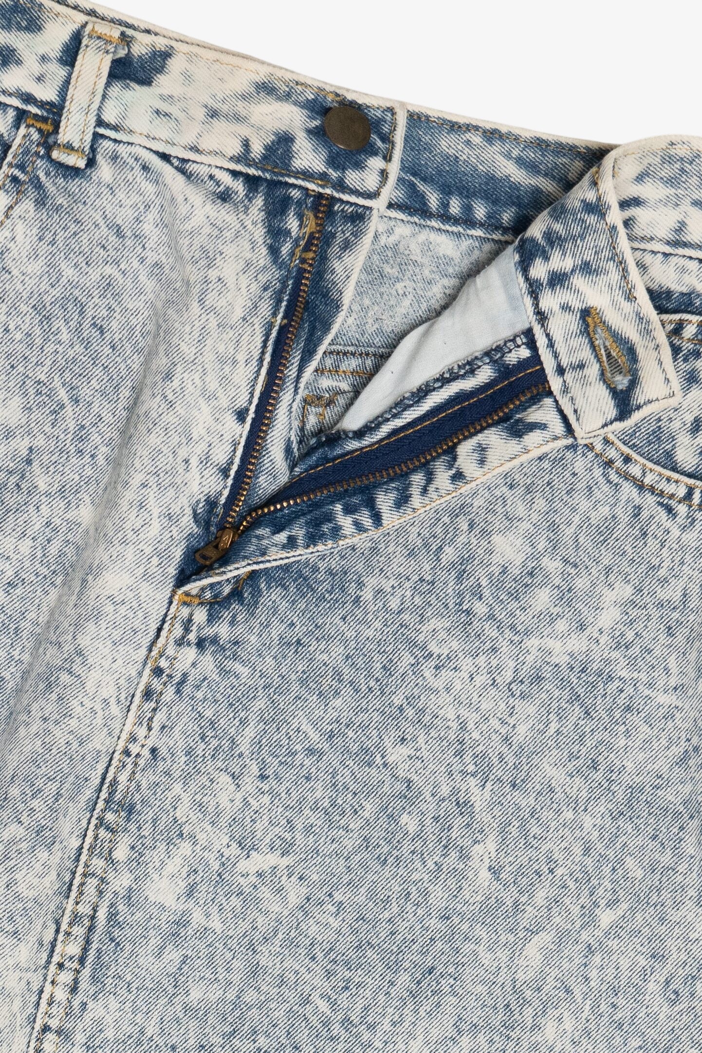 Vintage Acid Wash Denim High Waisted Mini Skirt (1980s)