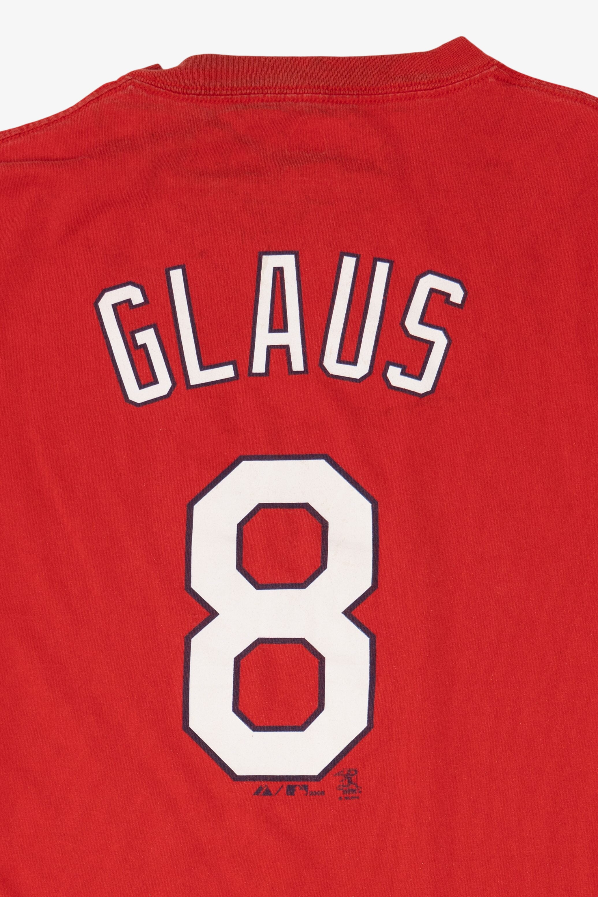 Red Majestic Cardinals Glaus #8 MLB T-Shirt (2000s)
