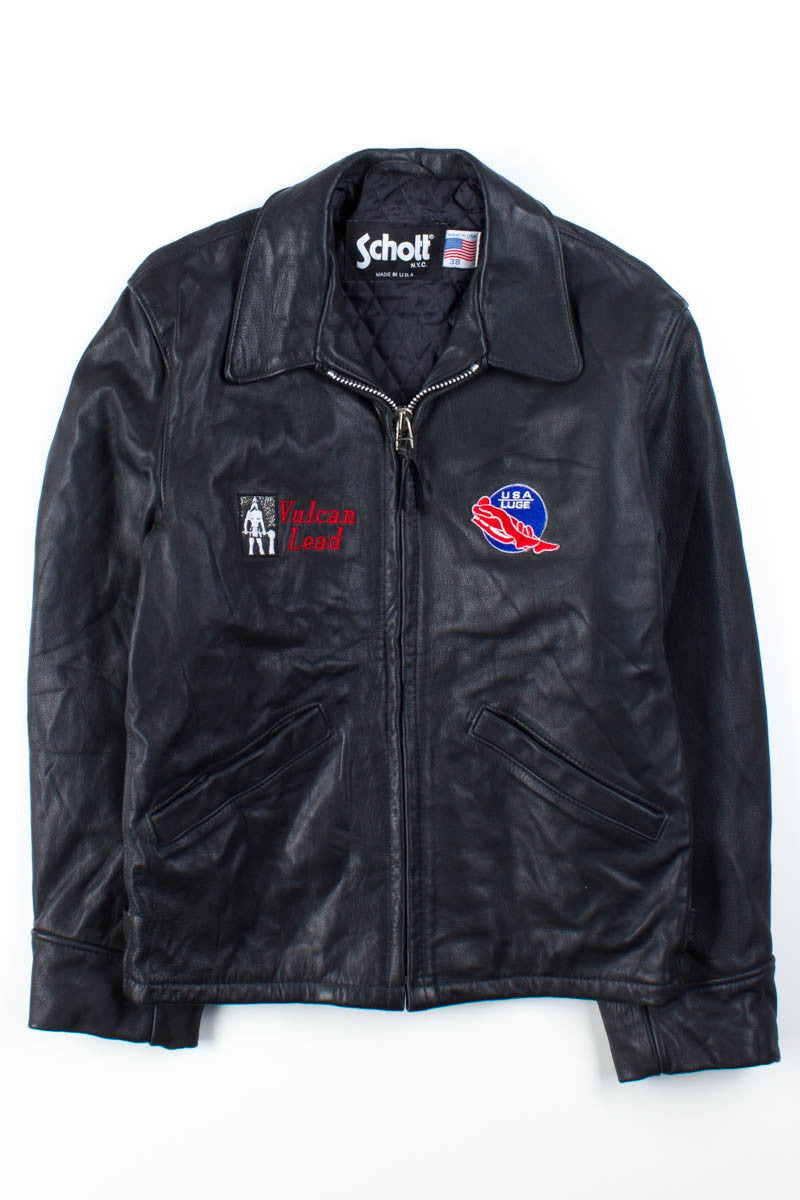 Patched Schott NYC Motorcycle Jacket 113
