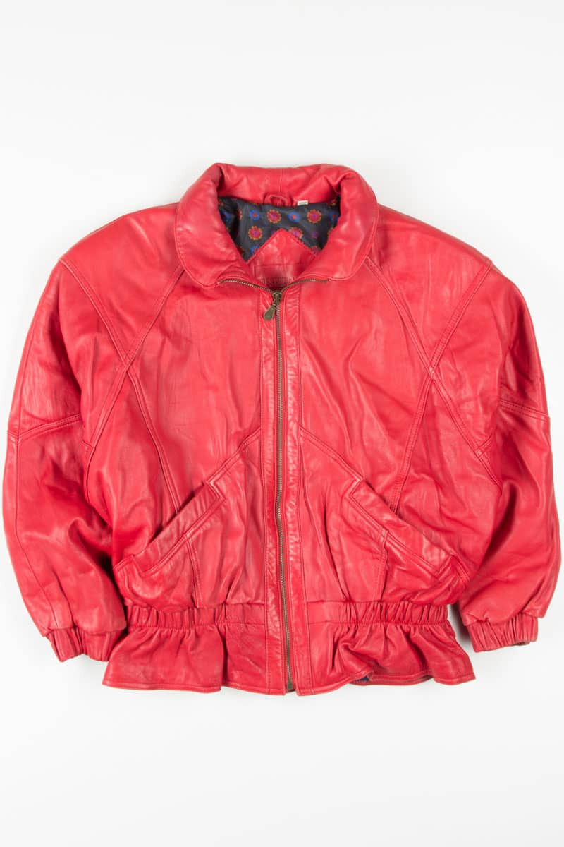 Vintage Red Leather Jacket 306