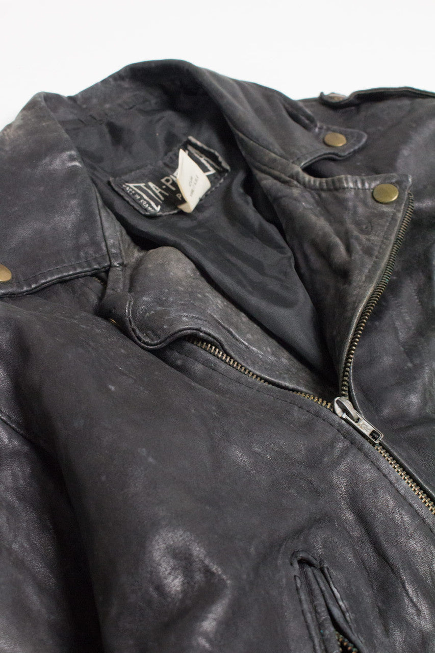 Vintage Distressed French Motorcycle Jacket 310