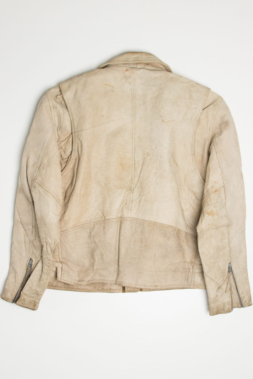 Beige Leather King Motorcycle Jacket 319