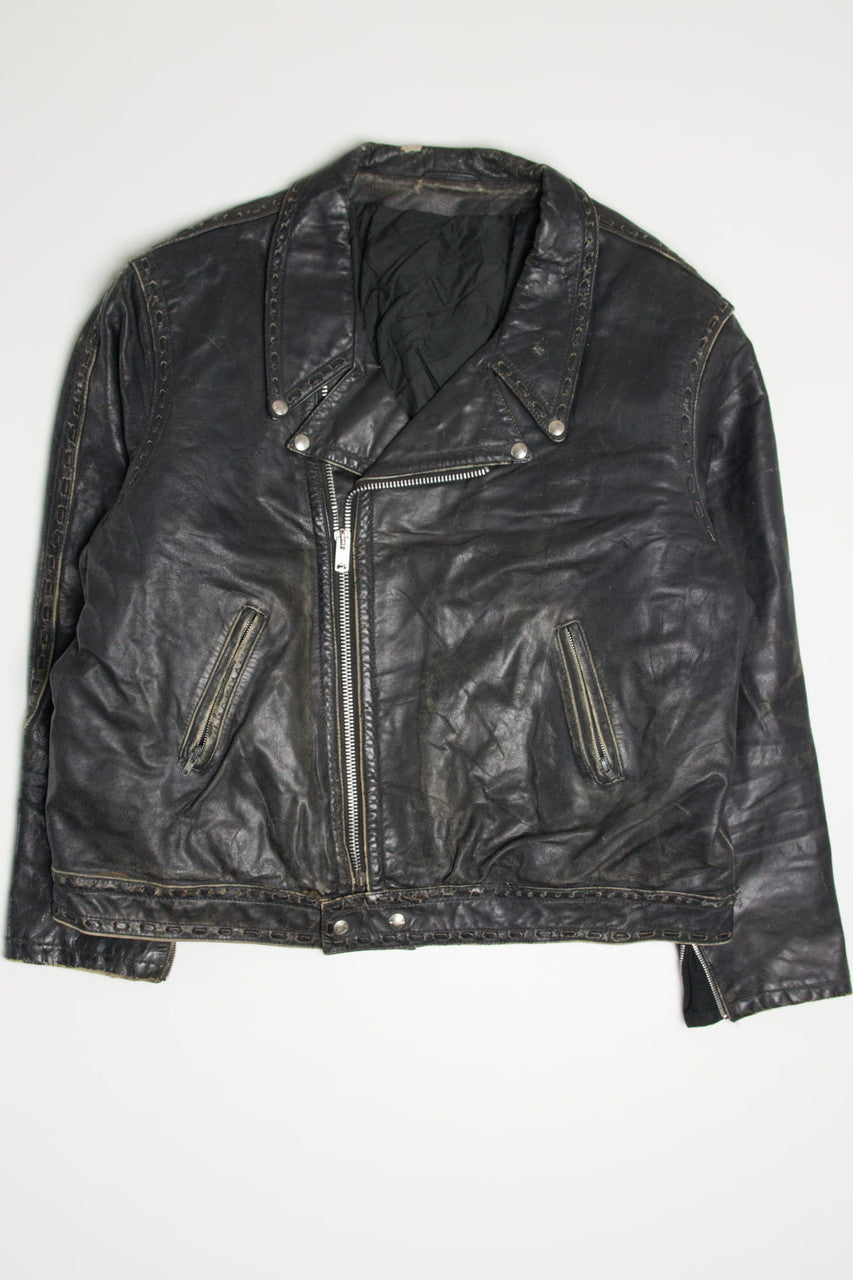 Vintage Stitched Edge Motorcycle Jacket 323