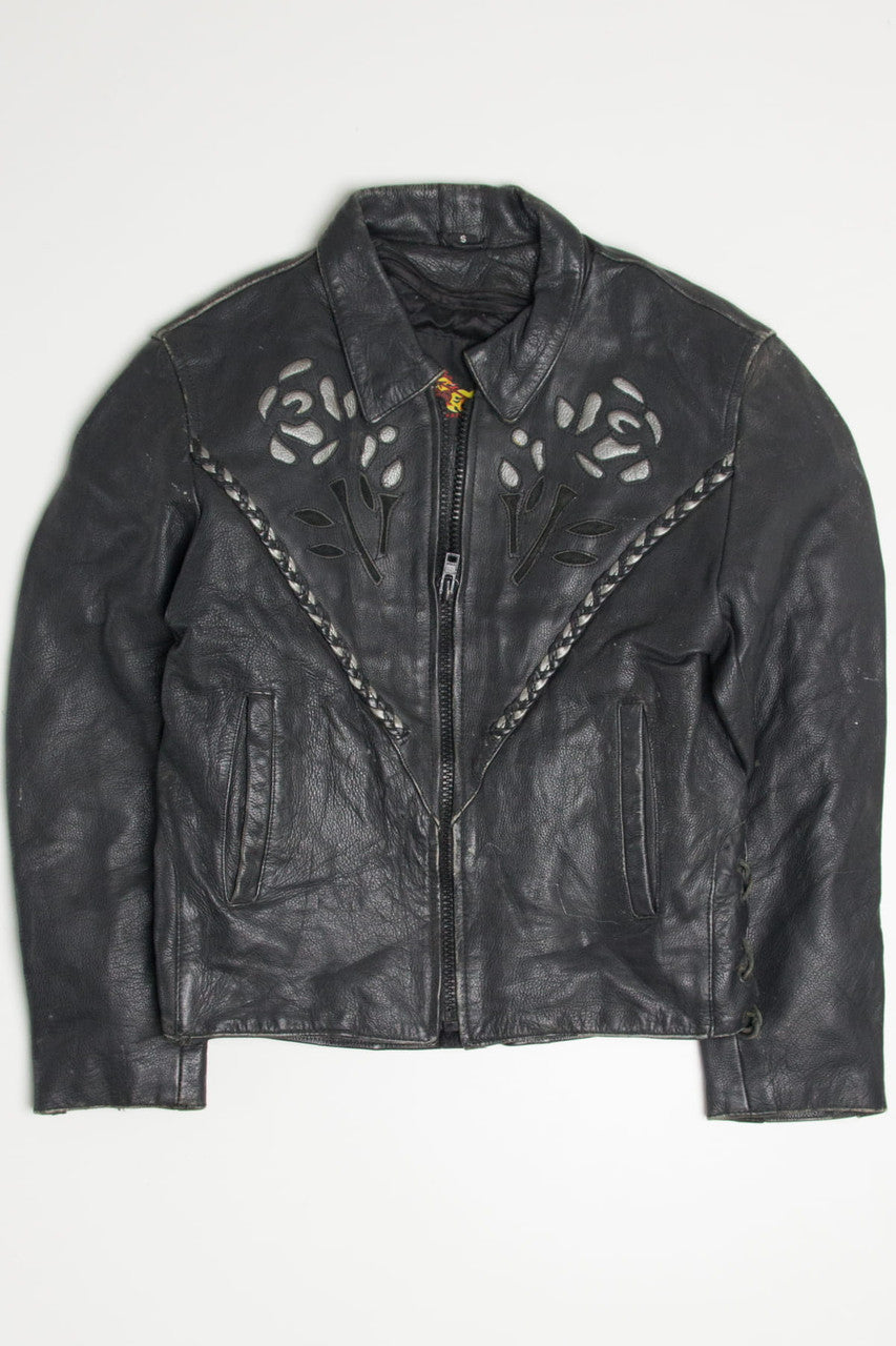 Women's Silver Rose Motorcycle Jacket