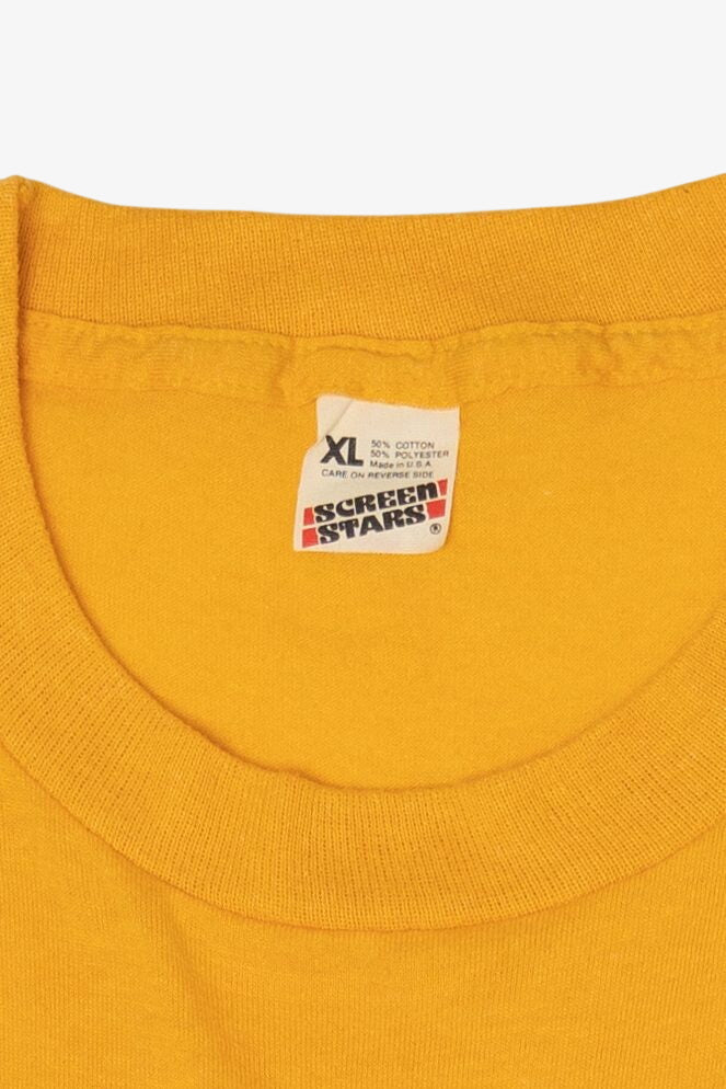 Vintage Yellow Wisconsin Green Bay Packers Peeing On Minnesota Vikings Funny T-Shirt (1980s)