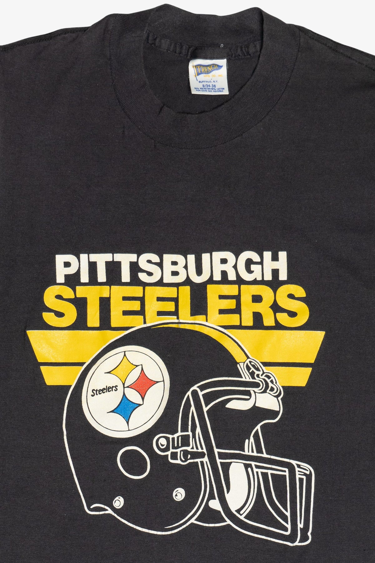 Vintage Distressed Pittsburgh Steelers Cut Off Sleeve T-Shirt (1980s)