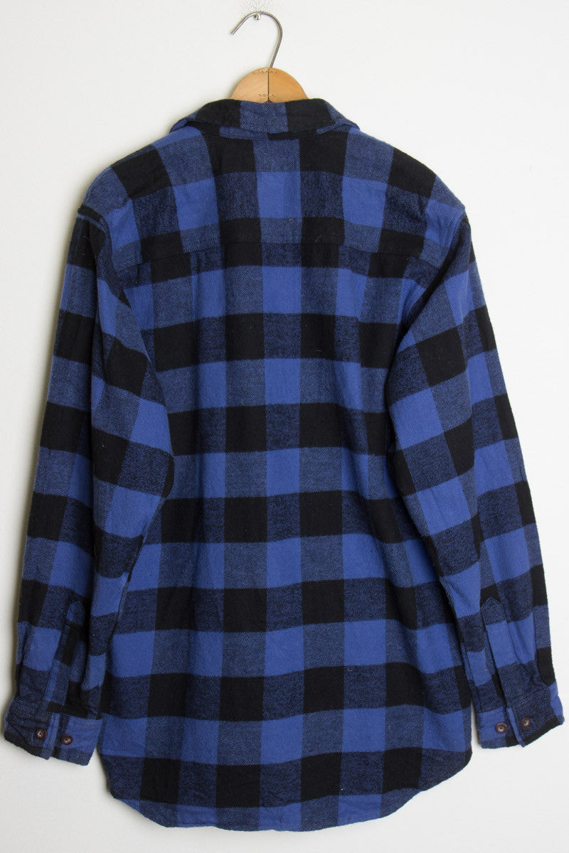 Blue & Black Checkered Flannel