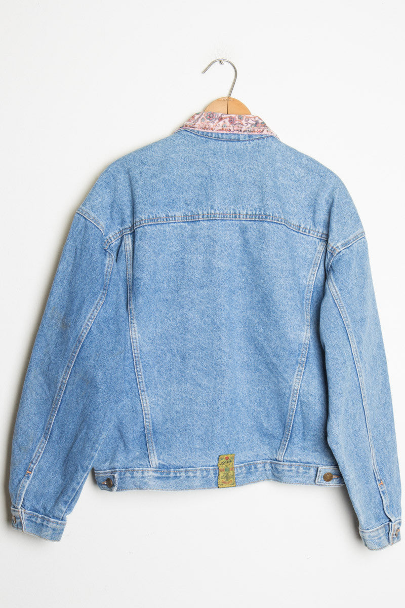 Denim Jacket w/ Paisley Accents