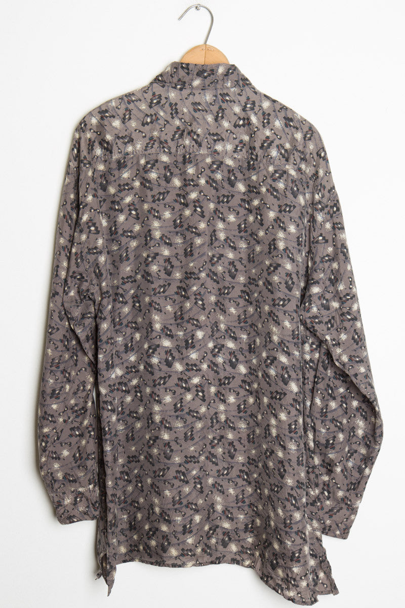 Patterned L/S Silk Shirt