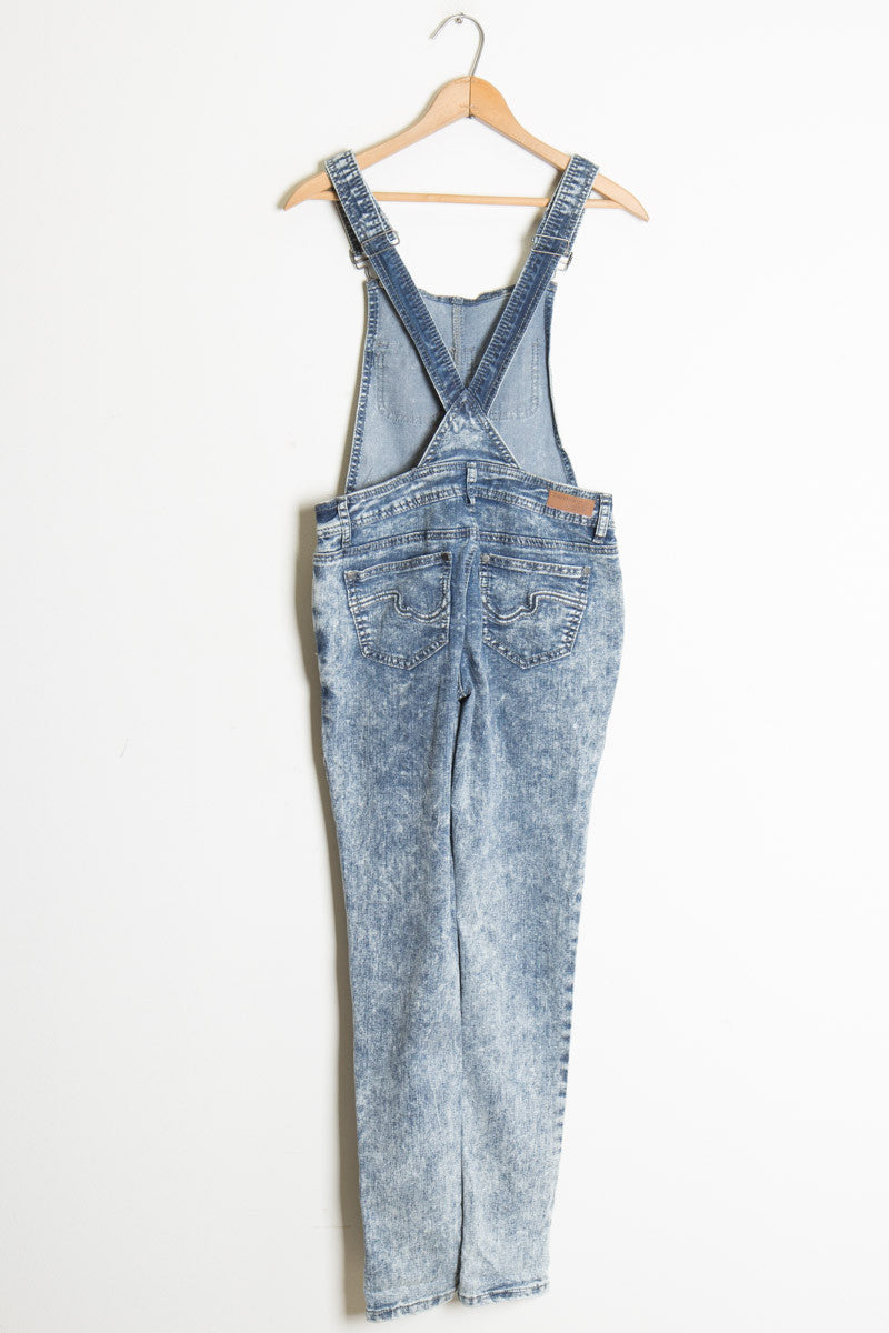 Acid Washed Skinny Overalls