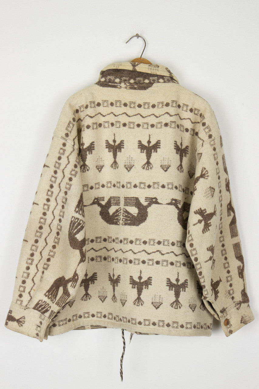 Aztec Bird Print Wool Jacket