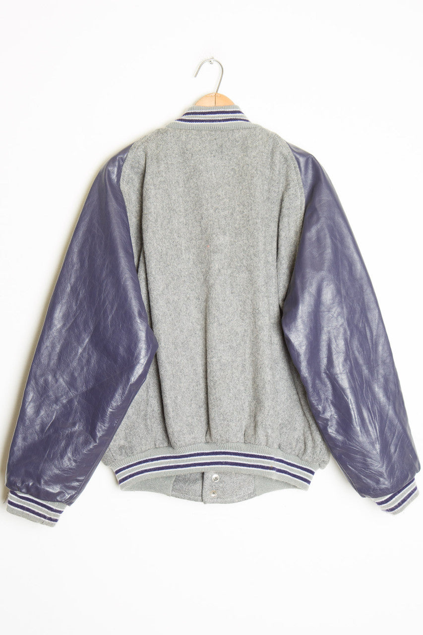 Purple & Grey Letterman Jacket