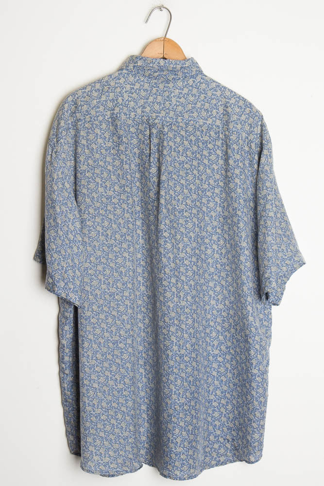 Abstract Silk Button Up