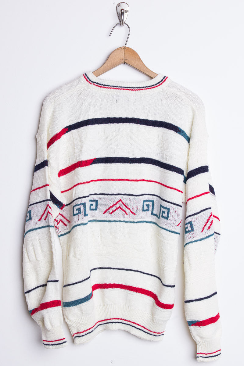 Vintage Striped Pattern Knit Sweater