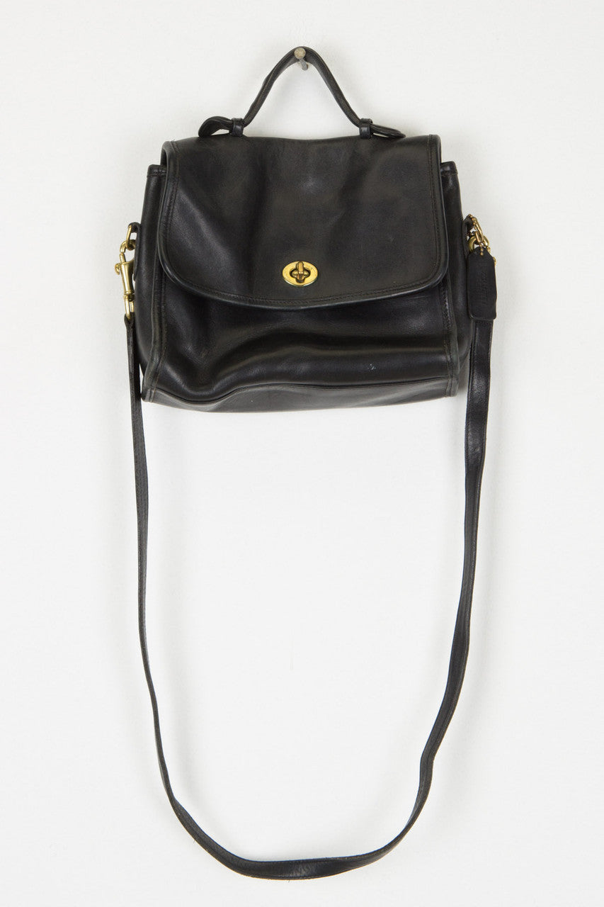 Black Leather Coach Handbag
