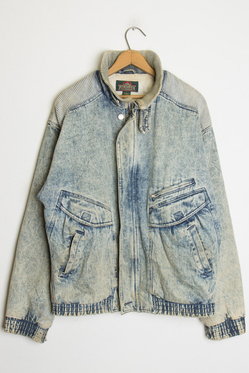 Acid Washed Jacket w/ Button Collar