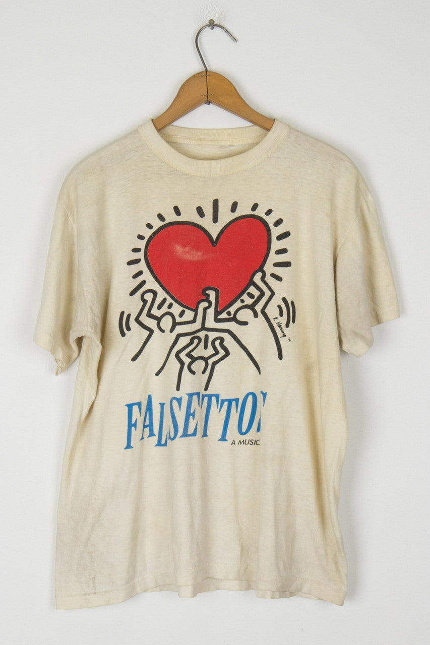 1992 Falsettos Musical w/ K.Haring Graphic (White)