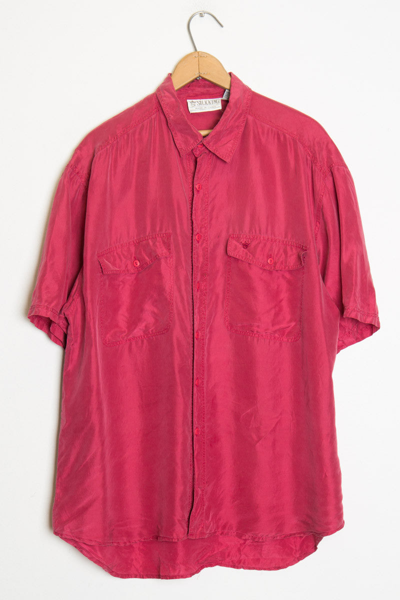Maroon Silk Shirt