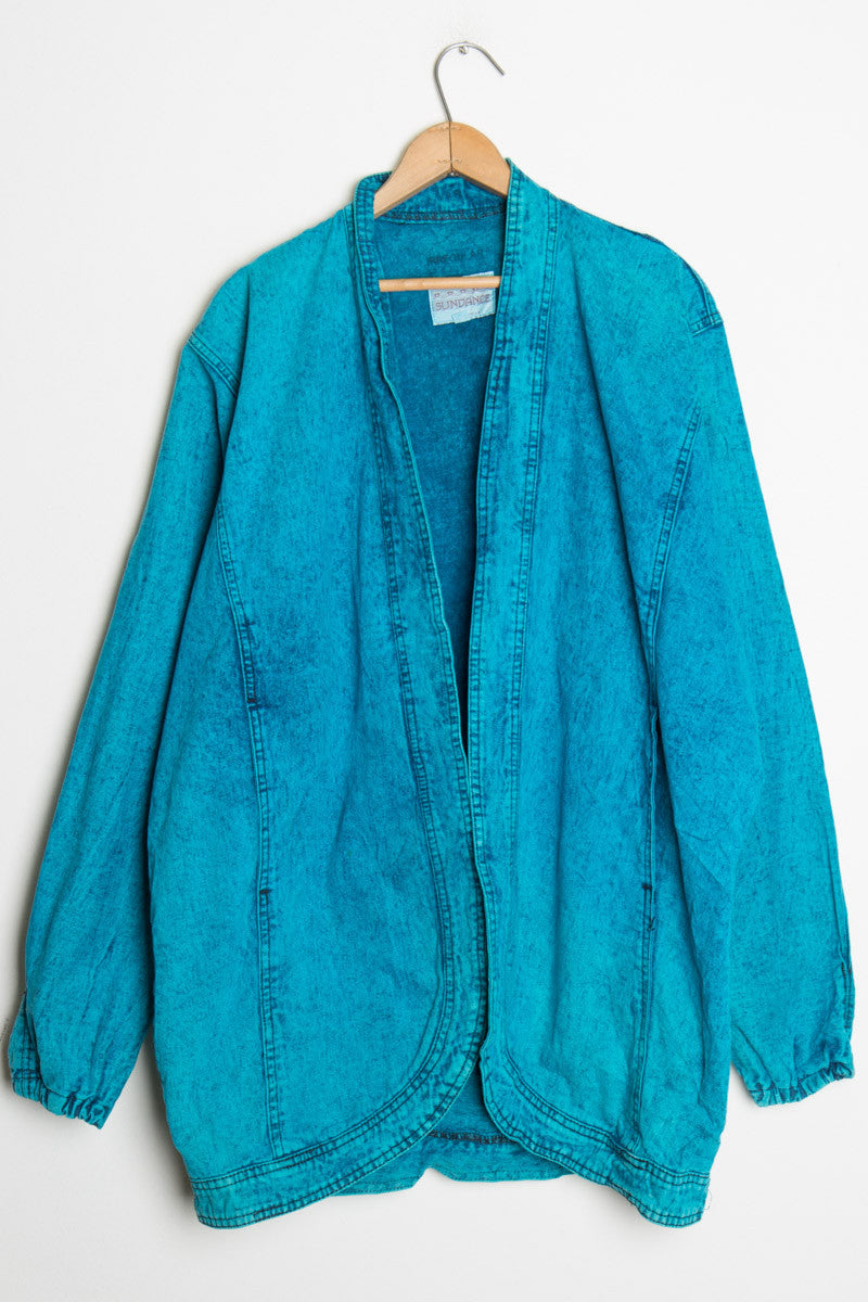 Teal Kimono Denim Jacket