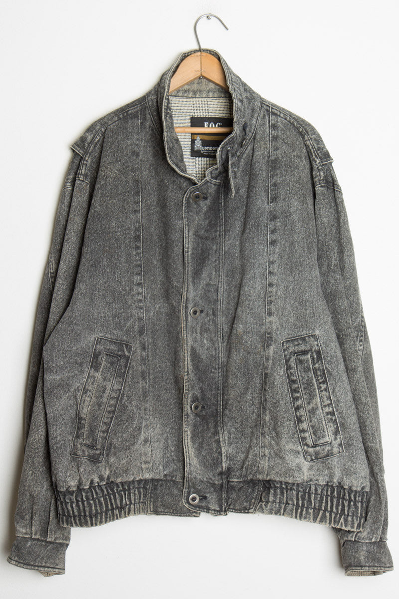 Faded Black Denim Coat