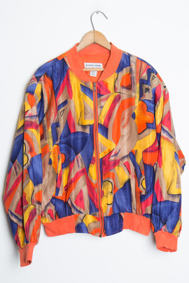 Orange 90s Bomber Jacket