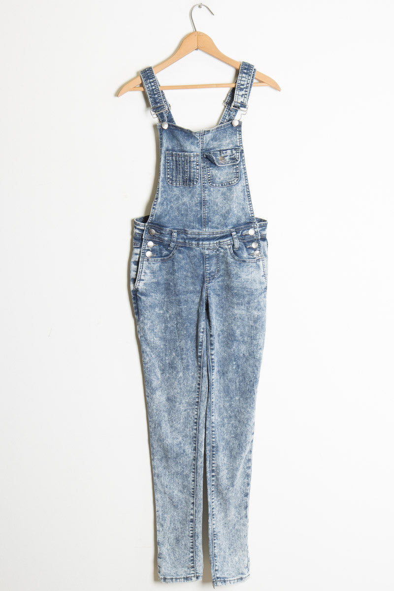 Acid Washed Skinny Overalls