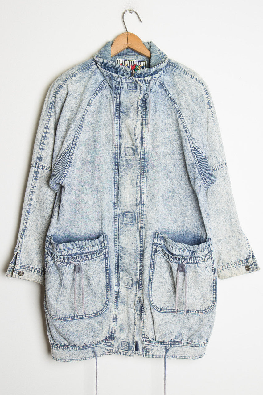 80s Acid Washed Trenchcoat